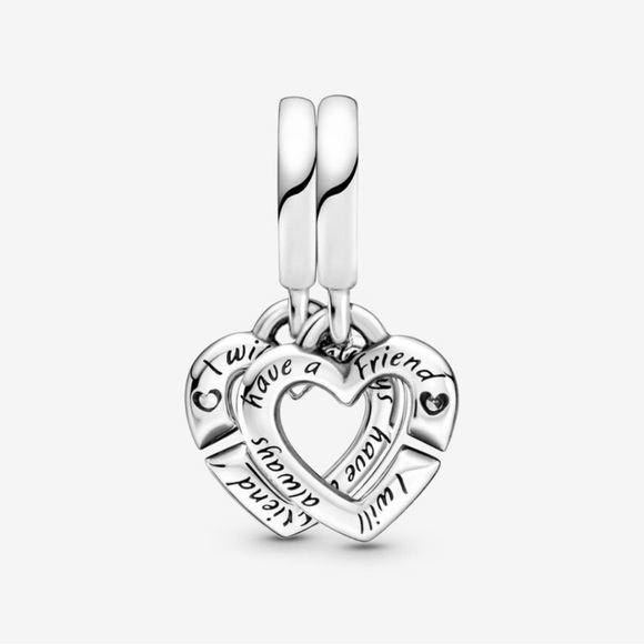 Pandora Linked Sister Hearts Split Dangle Charm - Picture 3 of 4